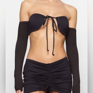 SKIMS Long Slewvw Shrug Swim Top. Size Large. NWT. Onyx